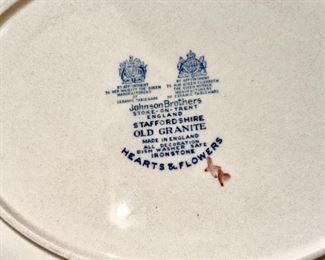 Johnson Brothers, Staffordshire "Old Granite" ironstone dinnerware (partial set)