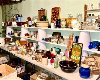 Vintage stoneware, metalware, kitchen collectibles, etc. (some items SOLD)