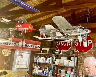 Remote control Airplanes are SOLD, Metal STOP signs, Tupperware, etc.