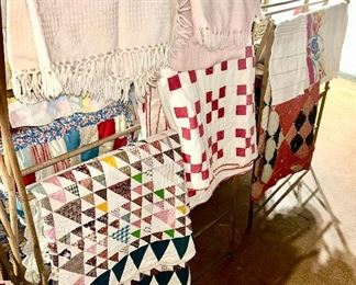 Many Vintage/Antique quilts and blankets
