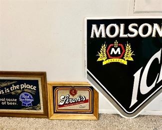 Beer signs (2 smaller signs SOLD, Molson ICE available