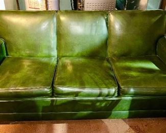 Mid-Century green sofa (picture shows shadows that are cast on the sofa, there are no dark spots on the sofa)