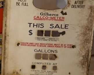 1940'S-1950'S GILBARCO GAS PUMP FACE PLATE "ORIGINAL"