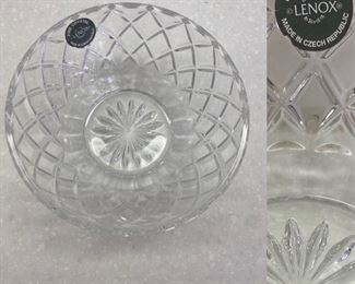 Lenox Crystal Diamond Bowl, Made in Czech Republic Full Lead Crystal