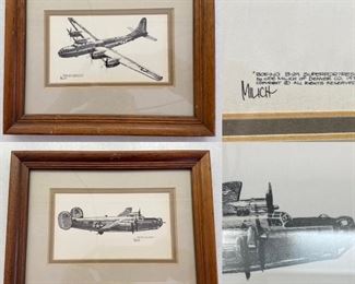 Pair Matted & Framed size approximately 7” x 9”