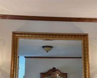 Large Gold Framed Beveled Mirror