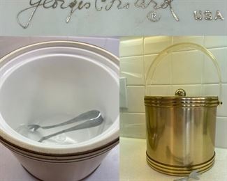 Mid Century Gold/Lucite  Ice Bucket Georges Briard 