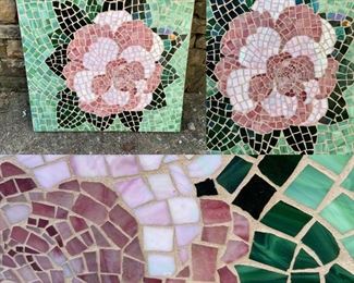 Local Artist Handmade Mosaic Rose Artwork 