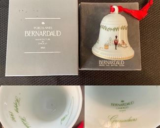 Bernardaud Limoges Porcelain 1990 Holiday Bell in original Box 