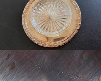 Small Round Rogers Bros Silverplate Dish with Glass Insert