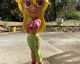 Large Big Eyed Bombshell Girl Composite Statue
