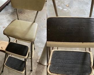 Vintage Cosco Folding 2 Step Stool Ladder Chair
