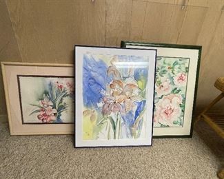Framed Judy Kuipers water color artwork 