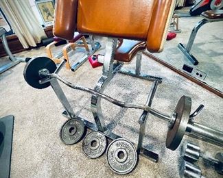 Tons of weight ….lifting equipment, exercise, and sporting gear. Really. Tons. 