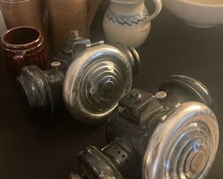 Pair Early Automobile Lanterns