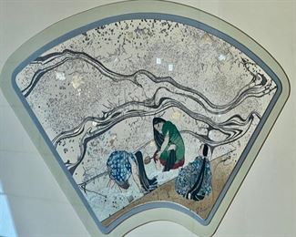 23. Asian Artwork w/ Triple Mat in Gold Frame (32" x 23")