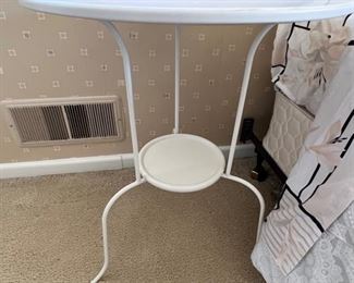 40. Pair of White Metal Accent Tables (20" x 26")