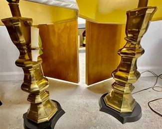 77. Pair of Brass Lamps