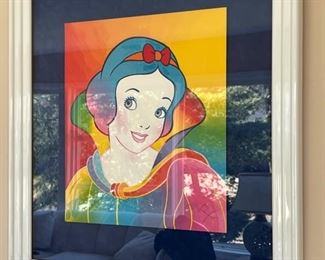 98. Peter Max "Snow White" Serigraph Signed, Stamped & Numbered 98/500 (Image 14" X 16", Frame 24" x 26")