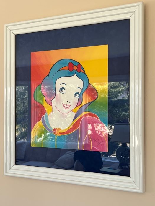 98. Peter Max "Snow White" Serigraph Signed, Stamped & Numbered 98/500 (Image 14" X 16", Frame 24" x 26") 