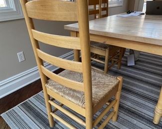 6. Set of 6 Ladder Back Chairs w/ Rush Seats (19" x 16" x 43")