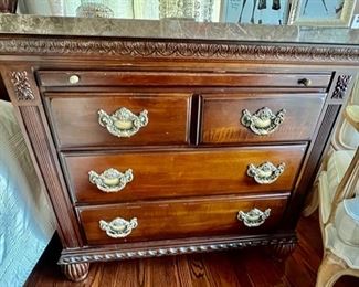 12. Pair of Kincaid Furniture Nightstands w/ Marble Tops (36" x 18" x 33")