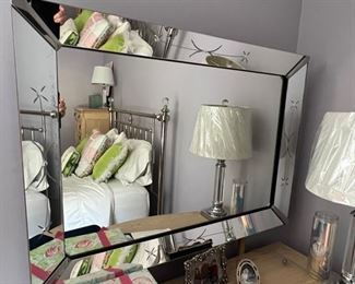 19. Mirror w/ Etched Mirror Frame (35" x 26")