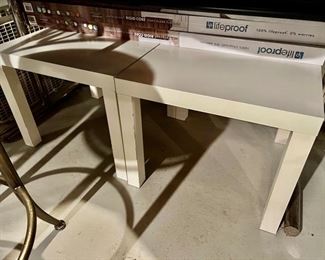 27. Pair of White Ikea Side Tables (22" x 22" x 18")