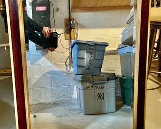 29. Beveled Mirror w/ Decorative Cherry & Gilt Frame (30" x 42")