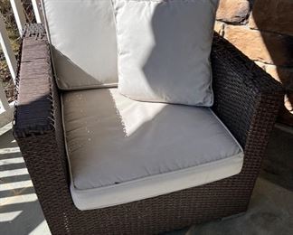 43. Pair of All Weather Wicker Chairs (31" x 33" x 31") (as is)