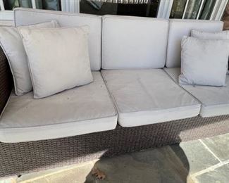 44. All Weather Wicker 3 Cushion Sofa (78" x 33" x 29")