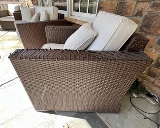 43. Pair of All Weather Wicker Chairs (31" x 33" x 31") (as is)
