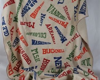 013 Vintage Wool Blanket With Colleges And Universities