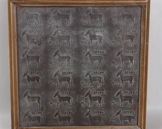 015 Browns Mule Chewing Tobacco Tin Stamp Mold Framed