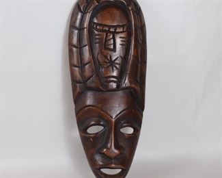 027 Tribal Mask Wall Hanging Wooden Carved