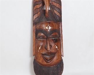 049 Tribal Mask Wall Hanging Wooden Carved