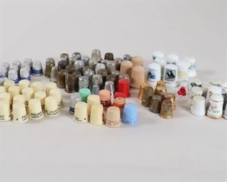 072 Large Collectible Thimble Lot Including Advertising