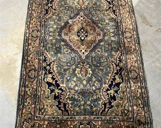 Blue Area Rug with Fringe