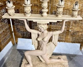 Gorgeous Greek Goddess Candelabra Lamp