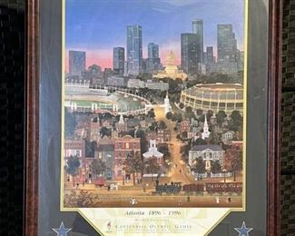 Michel Delacroix Atlanta 1896 to 1996 Framed Offset Poster Centennial Olympic Games