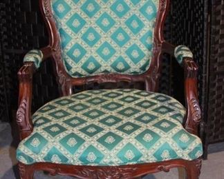 Mid Century Modern Carved Arm Chair