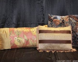 Three Vintage Throw Pillows