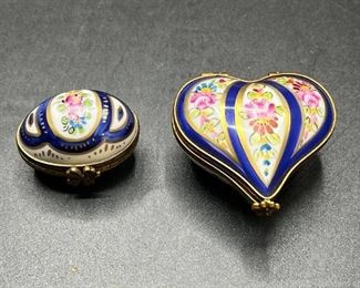 Two Mini Limoges Porcelain Boxes