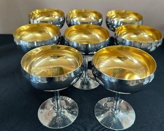 Stainless champagne goblets
