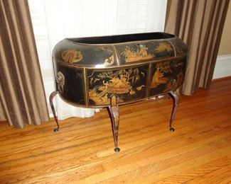 A pair of these heavy metal planters