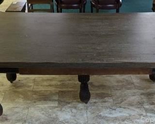 Antique Table Base with turned Legs and Vintage Top