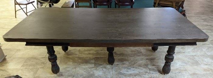 Antique Table Base with turned Legs and Vintage Top