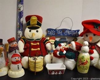 Avons Chilly Sam Samantha with Kid Along with Other Snow People and Snow Items