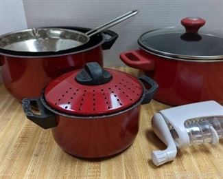 Faberware 5qt Nonstick Aluminum Pot Double Boiler and More
