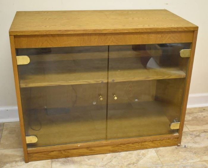 Mid Century Book Case with Front Glass Doors